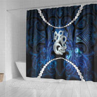 Maori Matariki Manaia Shower Curtain Maori Kowhaiwhai Pattern Galaxy LT01 - Polynesian Pride