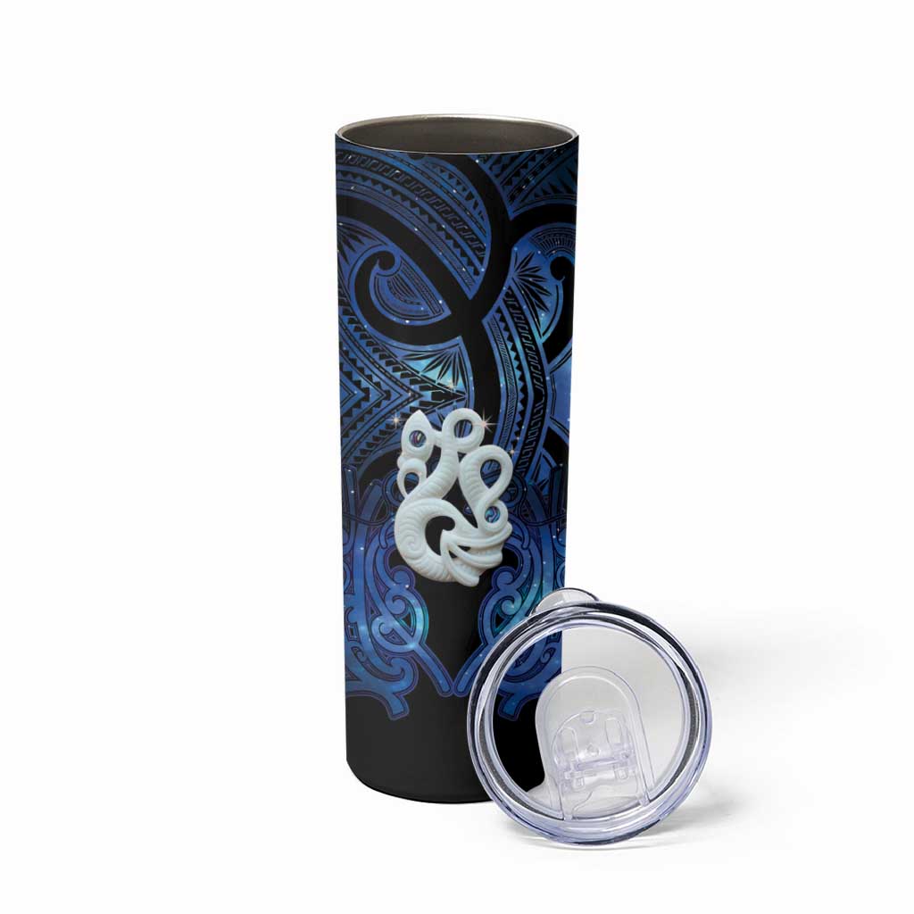 Personalized Maori Matariki Manaia Skinny Tumbler Maori Kowhaiwhai Pattern Galaxy LT01 - Polynesian Pride