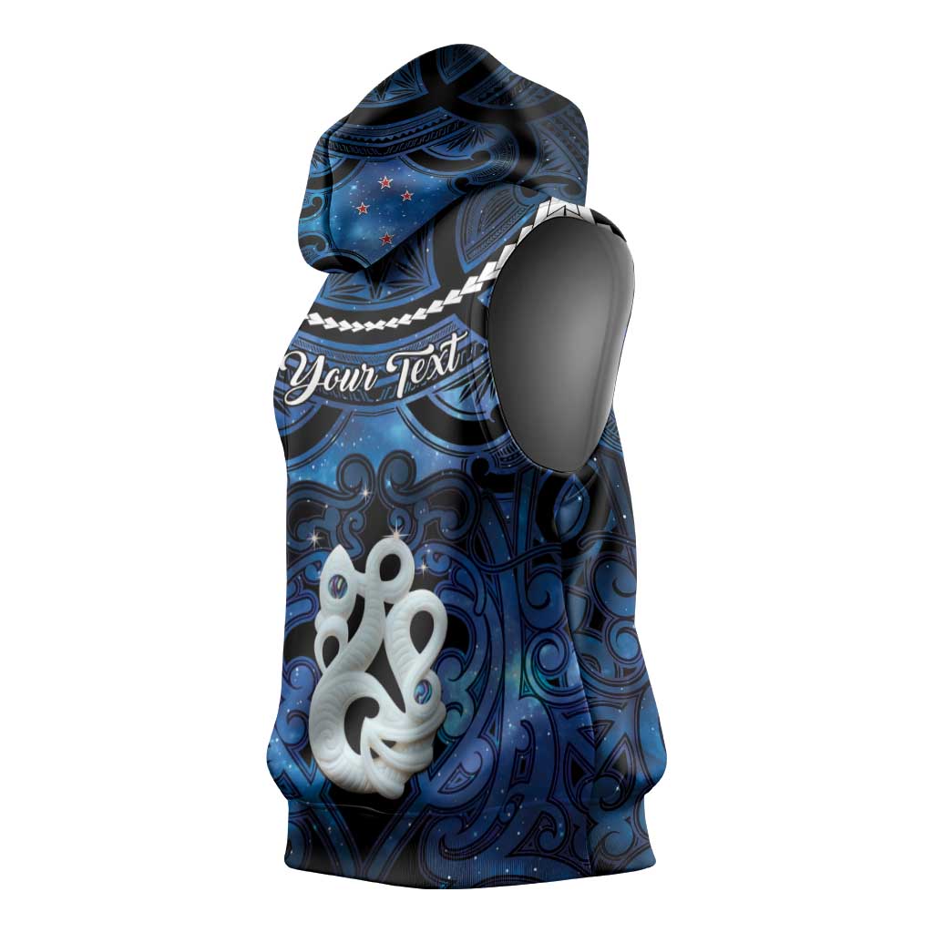 Personalized Maori Matariki Manaia Sleeveless Hoodie Maori Kowhaiwhai Pattern Galaxy LT01 - Polynesian Pride