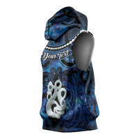 Personalized Maori Matariki Manaia Sleeveless Hoodie Maori Kowhaiwhai Pattern Galaxy LT01 - Polynesian Pride