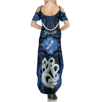 Personalized Maori Matariki Manaia Summer Maxi Dress Maori Kowhaiwhai Pattern Galaxy LT01 - Polynesian Pride