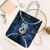 Maori Matariki Manaia Tote Bag Maori Kowhaiwhai Pattern Galaxy LT01 White Strap One Size Blue - Polynesian Pride