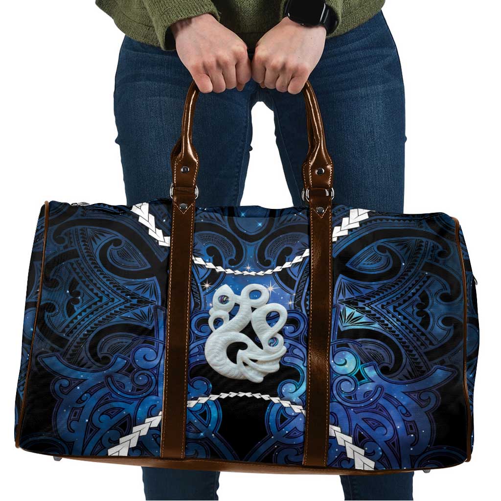Maori Matariki Manaia Travel Bag Maori Kowhaiwhai Pattern Galaxy LT01 Blue - Polynesian Pride