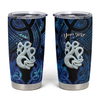 Personalized Maori Matariki Manaia Tumbler Cup Maori Kowhaiwhai Pattern Galaxy LT01 Blue - Polynesian Pride