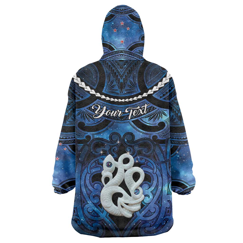 Personalized Maori Matariki Manaia Wearable Blanket Hoodie Maori Kowhaiwhai Pattern Galaxy LT01 - Polynesian Pride