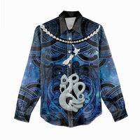 Personalized Maori Matariki Manaia Women Casual Shirt Maori Kowhaiwhai Pattern Galaxy LT01 - Polynesian Pride
