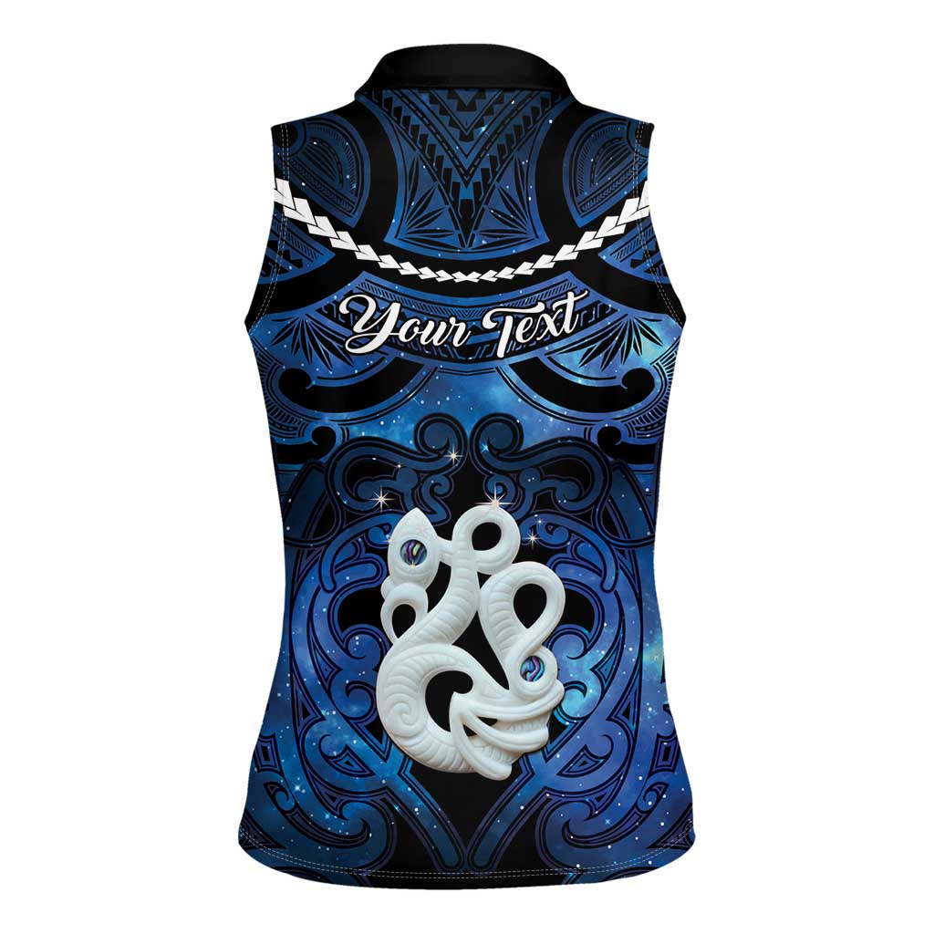 Personalized Maori Matariki Manaia Women Sleeveless Polo Shirt Maori Kowhaiwhai Pattern Galaxy LT01 - Polynesian Pride