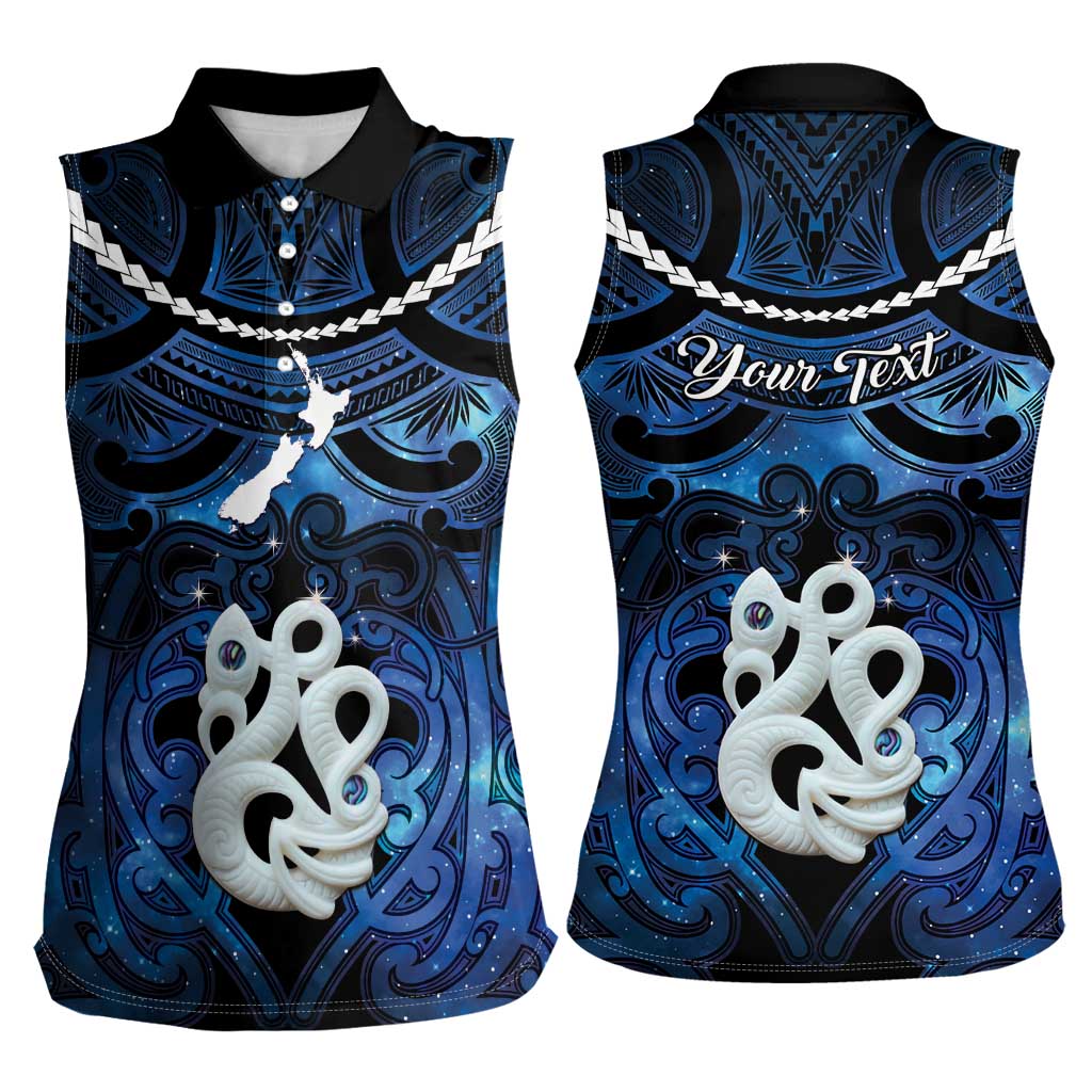 Personalized Maori Matariki Manaia Women Sleeveless Polo Shirt Maori Kowhaiwhai Pattern Galaxy LT01 - Polynesian Pride