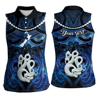 Personalized Maori Matariki Manaia Women Sleeveless Polo Shirt Maori Kowhaiwhai Pattern Galaxy LT01 - Polynesian Pride