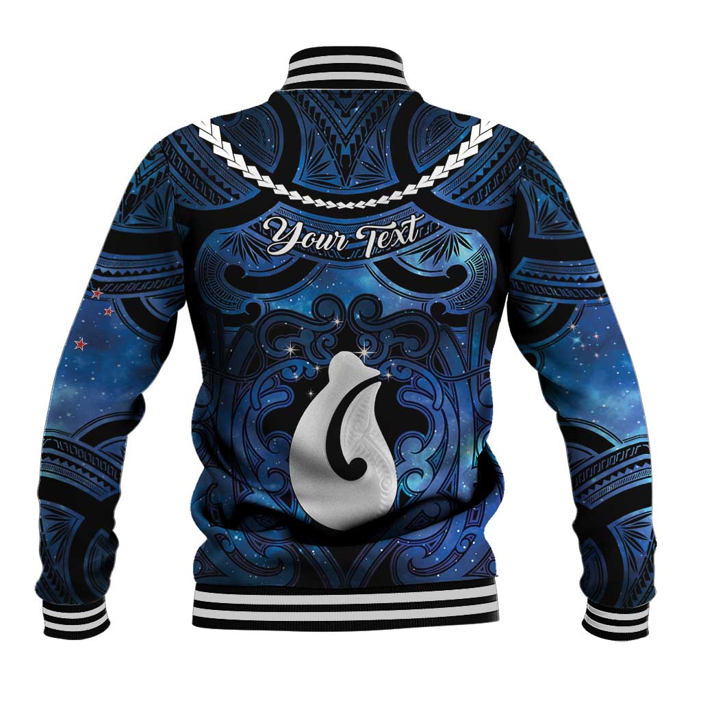 Personalized Maori Matariki Hei Matau Baseball Jacket Maori Kowhaiwhai Pattern Galaxy LT01 - Polynesian Pride