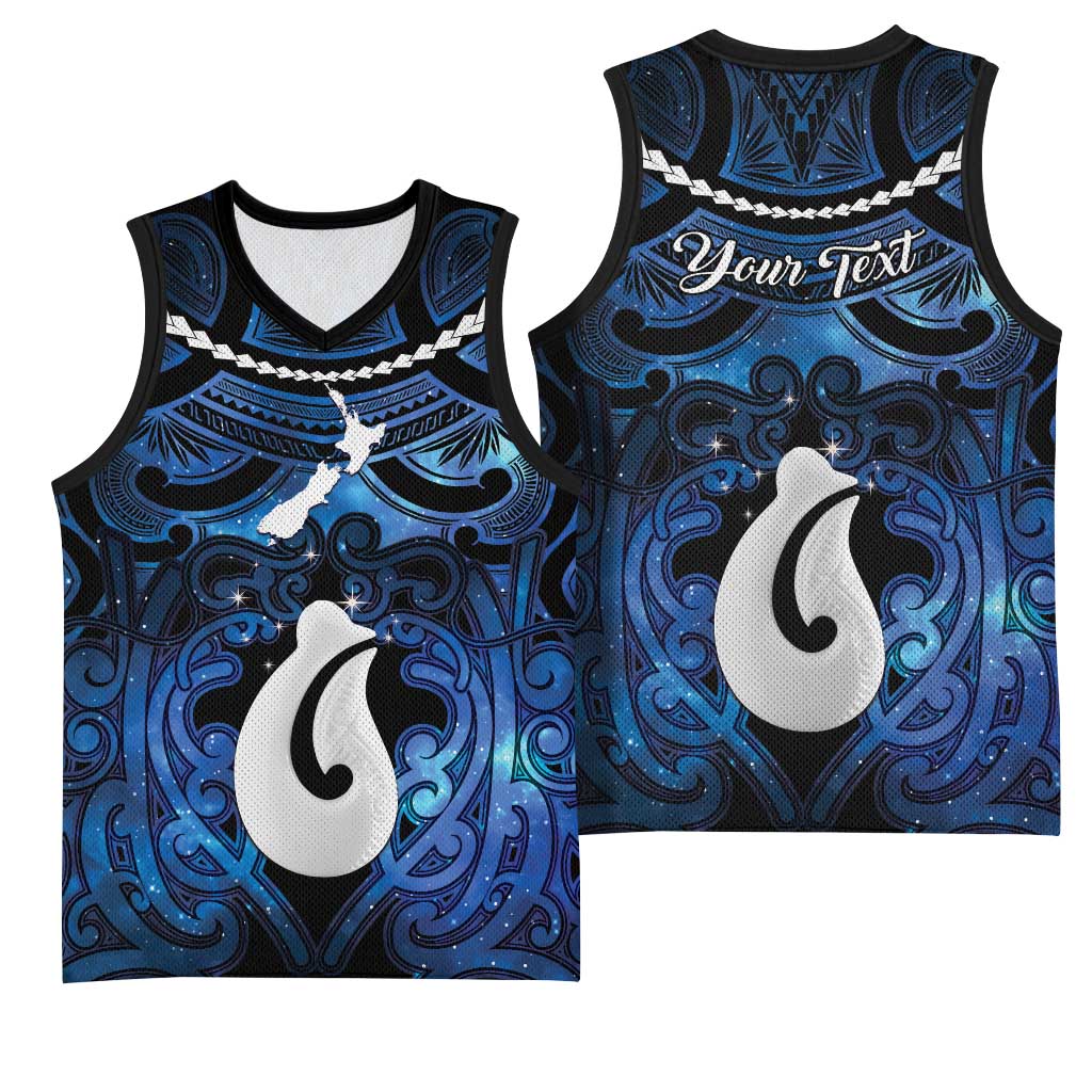 Personalized Maori Matariki Hei Matau Basketball Jersey Maori Kowhaiwhai Pattern Galaxy LT01 - Polynesian Pride
