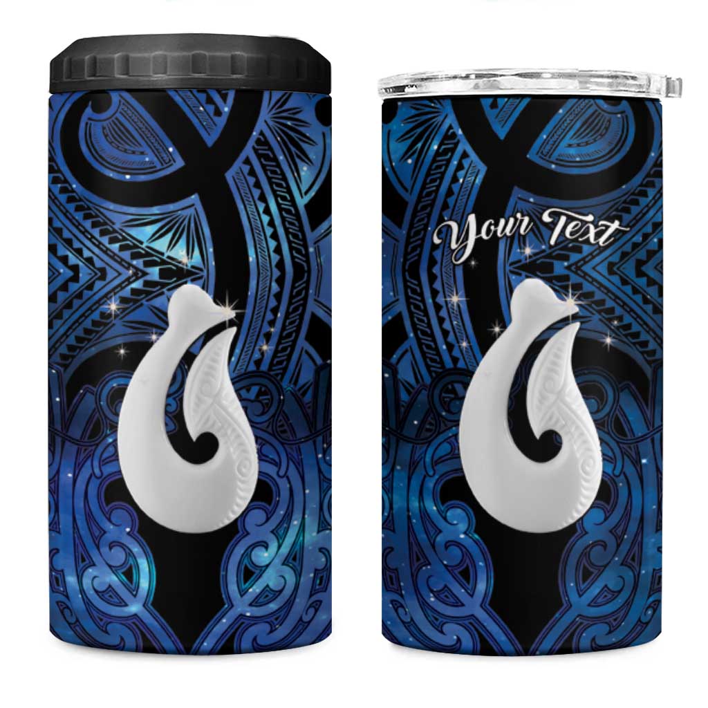 Personalized Maori Matariki Hei Matau 4 in 1 Can Cooler Tumbler Maori Kowhaiwhai Pattern Galaxy LT01 One Size: 16 oz Blue - Polynesian Pride