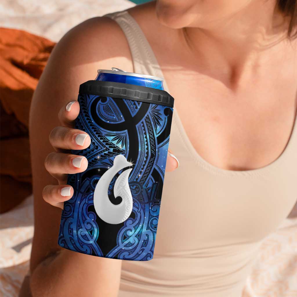 Personalized Maori Matariki Hei Matau 4 in 1 Can Cooler Tumbler Maori Kowhaiwhai Pattern Galaxy LT01 - Polynesian Pride