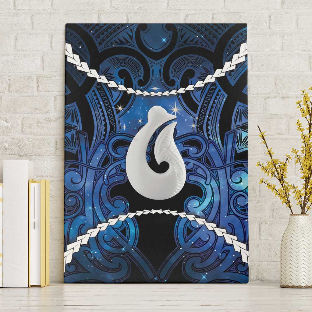 Maori Matariki Hei Matau Canvas Wall Art Maori Kowhaiwhai Pattern Galaxy LT01 Without Frame Blue - Polynesian Pride