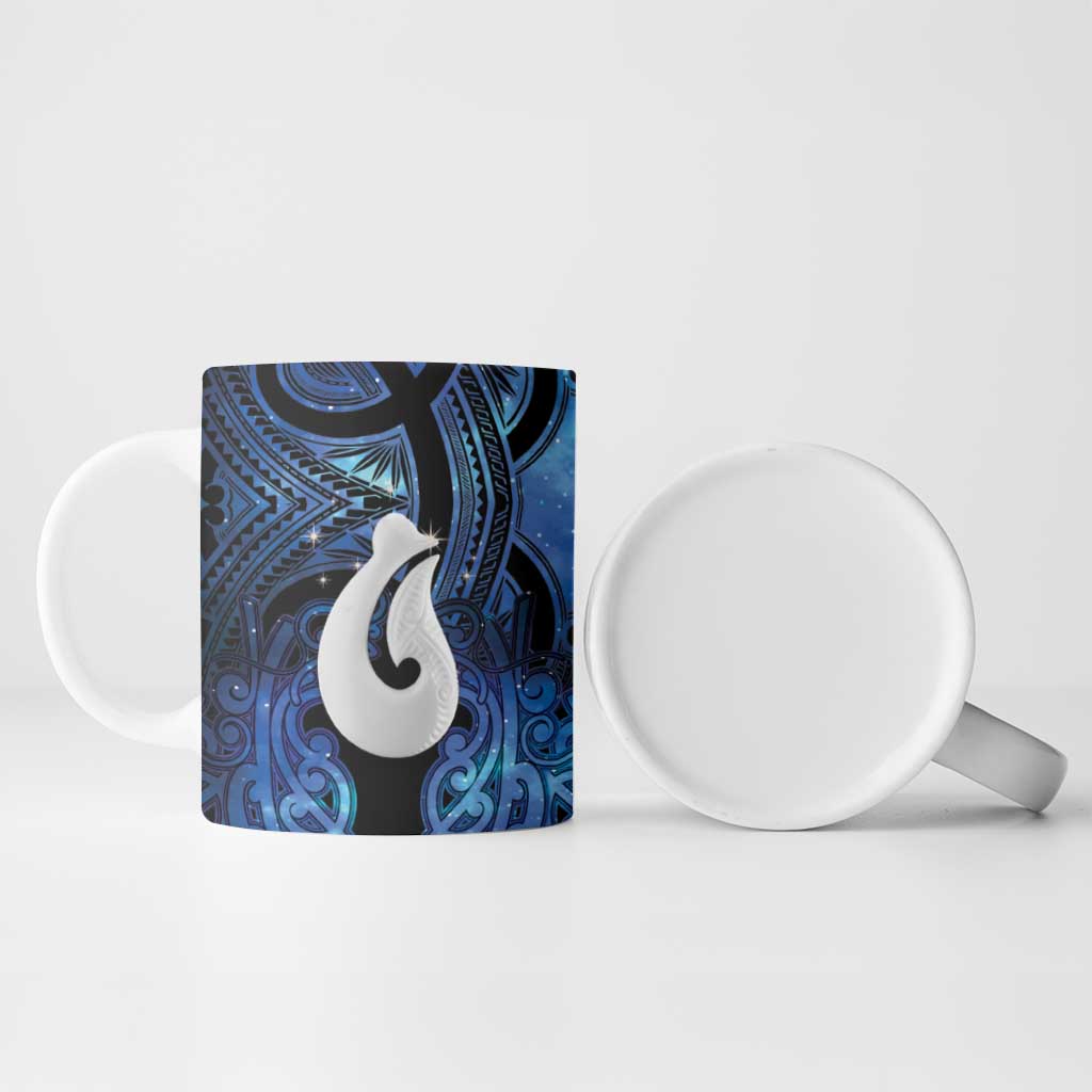 Personalized Maori Matariki Hei Matau Ceramic Mug Maori Kowhaiwhai Pattern Galaxy LT01 - Polynesian Pride