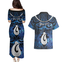 Personalized Maori Matariki Hei Matau Couples Matching Puletasi and Hawaiian Shirt Maori Kowhaiwhai Pattern Galaxy LT01 - Polynesian Pride