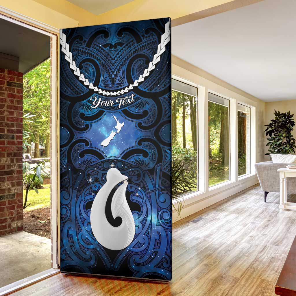 Personalized Maori Matariki Hei Matau Door Cover Maori Kowhaiwhai Pattern Galaxy LT01 - Polynesian Pride