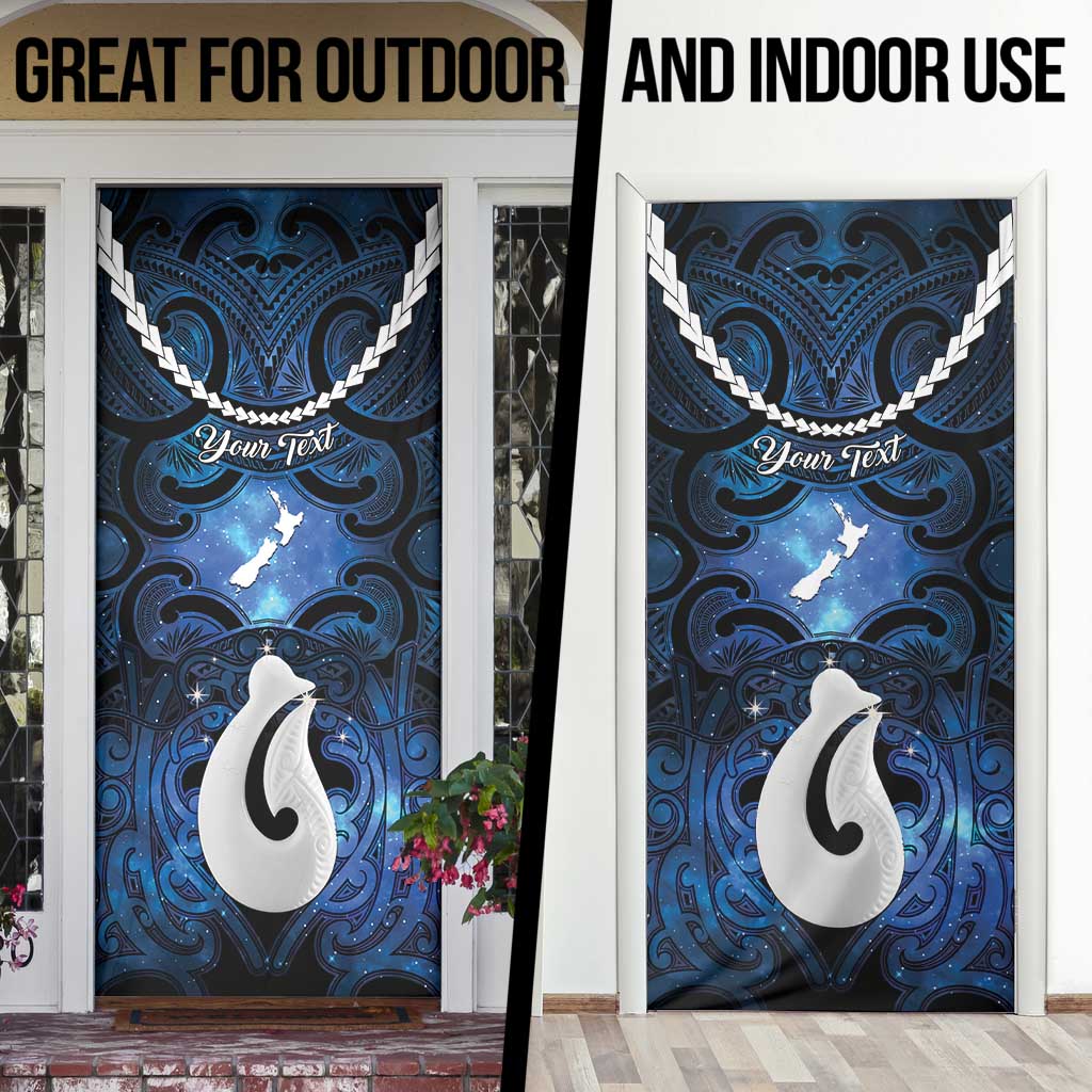 Personalized Maori Matariki Hei Matau Door Cover Maori Kowhaiwhai Pattern Galaxy LT01 - Polynesian Pride