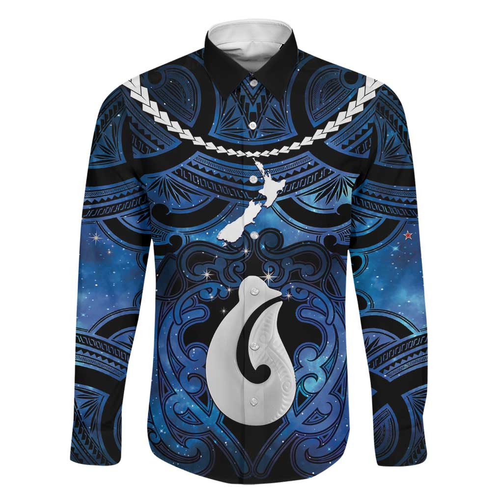 Personalized Maori Matariki Hei Matau Family Matching Short Sleeve Bodycon Dress and Hawaiian Shirt Maori Kowhaiwhai Pattern Galaxy