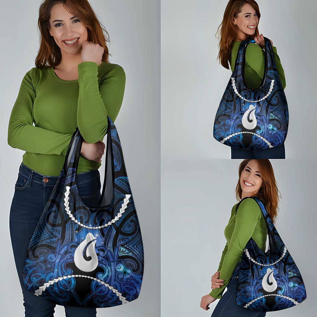 Maori Matariki Hei Matau Grocery Bag Maori Kowhaiwhai Pattern Galaxy LT01 - Polynesian Pride
