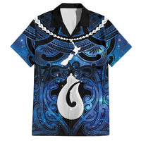 Personalized Maori Matariki Hei Matau Hawaiian Shirt Maori Kowhaiwhai Pattern Galaxy LT01 Blue - Polynesian Pride