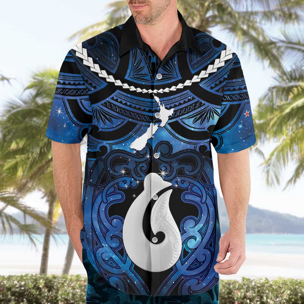 Personalized Maori Matariki Hei Matau Hawaiian Shirt Maori Kowhaiwhai Pattern Galaxy LT01 - Polynesian Pride