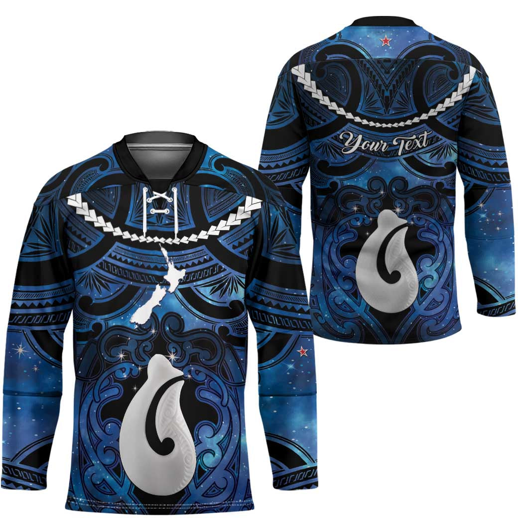 Personalized Maori Matariki Hei Matau Hockey Jersey Maori Kowhaiwhai Pattern Galaxy