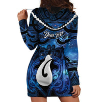 Personalized Maori Matariki Hei Matau Hoodie Dress Maori Kowhaiwhai Pattern Galaxy LT01 - Polynesian Pride