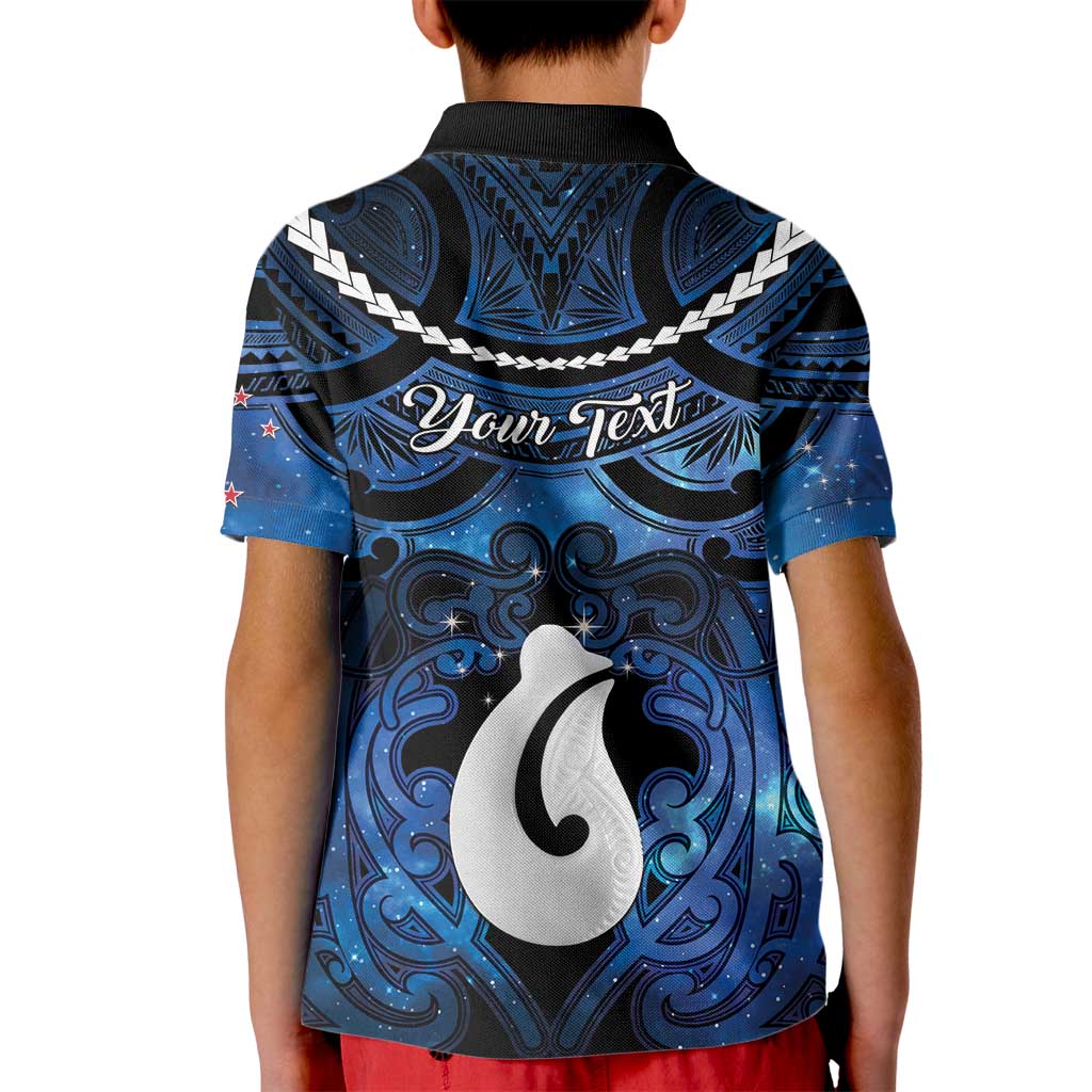 Personalized Maori Matariki Hei Matau Kid Polo Shirt Maori Kowhaiwhai Pattern Galaxy LT01 - Polynesian Pride