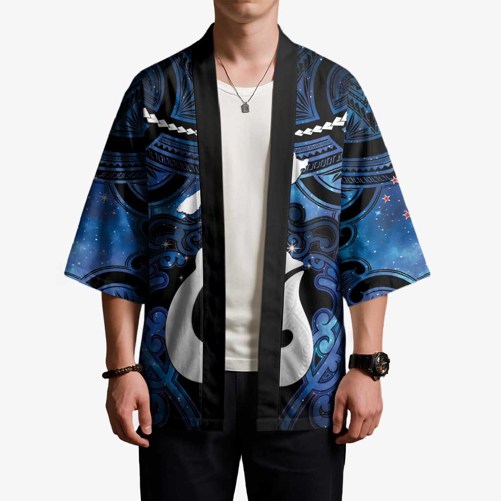 Personalized Maori Matariki Hei Matau Kimono Maori Kowhaiwhai Pattern Galaxy LT01 - Polynesian Pride