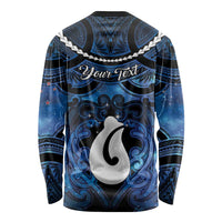 Personalized Maori Matariki Hei Matau Long Sleeve Shirt Maori Kowhaiwhai Pattern Galaxy LT01 - Polynesian Pride