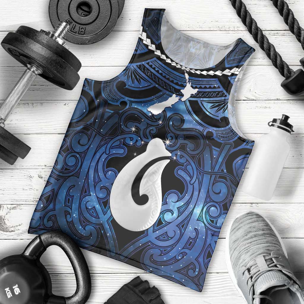 Personalized Maori Matariki Hei Matau Men Tank Top Maori Kowhaiwhai Pattern Galaxy LT01 - Polynesian Pride