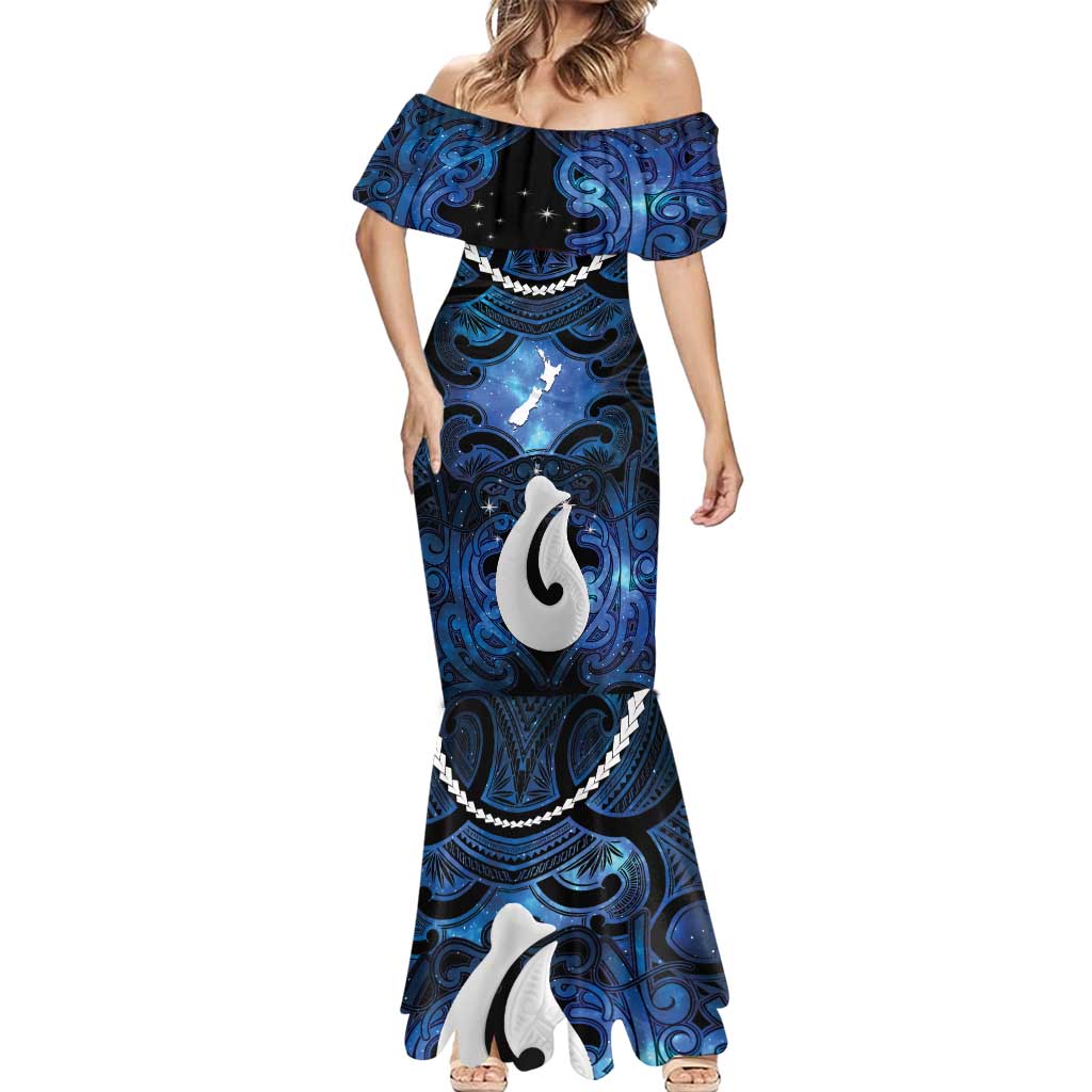 Personalized Maori Matariki Hei Matau Mermaid Dress Maori Kowhaiwhai Pattern Galaxy LT01 - Polynesian Pride