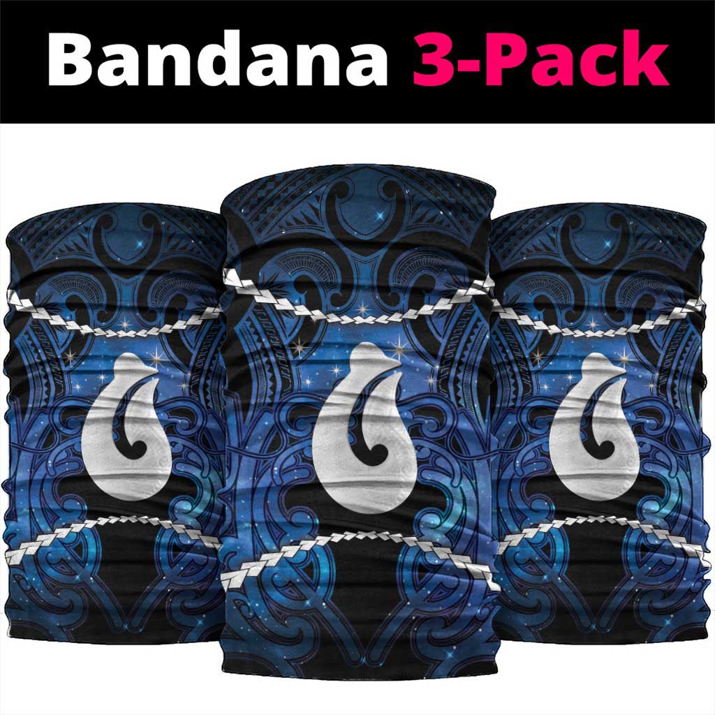 Maori Matariki Hei Matau Neck Gaiter Maori Kowhaiwhai Pattern Galaxy LT01 package One Size: 25*50cm Blue - Polynesian Pride