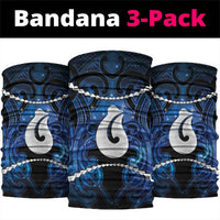 Maori Matariki Hei Matau Neck Gaiter Maori Kowhaiwhai Pattern Galaxy LT01 package One Size: 25*50cm Blue - Polynesian Pride
