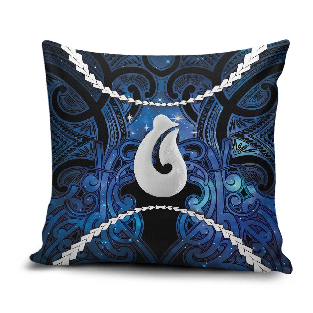 Maori Matariki Hei Matau Pillow Cover Maori Kowhaiwhai Pattern Galaxy LT01 Blue - Polynesian Pride