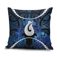 Maori Matariki Hei Matau Pillow Cover Maori Kowhaiwhai Pattern Galaxy LT01 Blue - Polynesian Pride