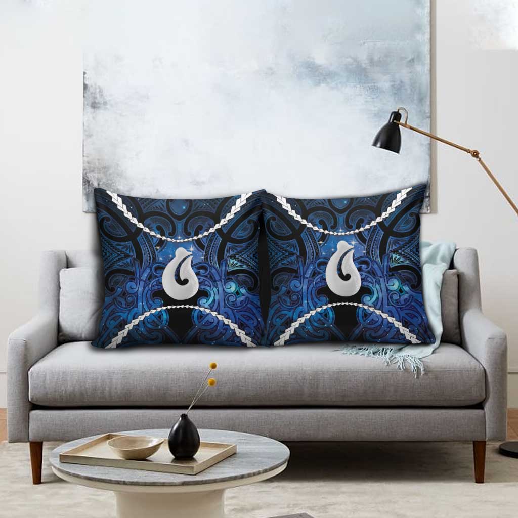 Maori Matariki Hei Matau Pillow Cover Maori Kowhaiwhai Pattern Galaxy LT01 - Polynesian Pride