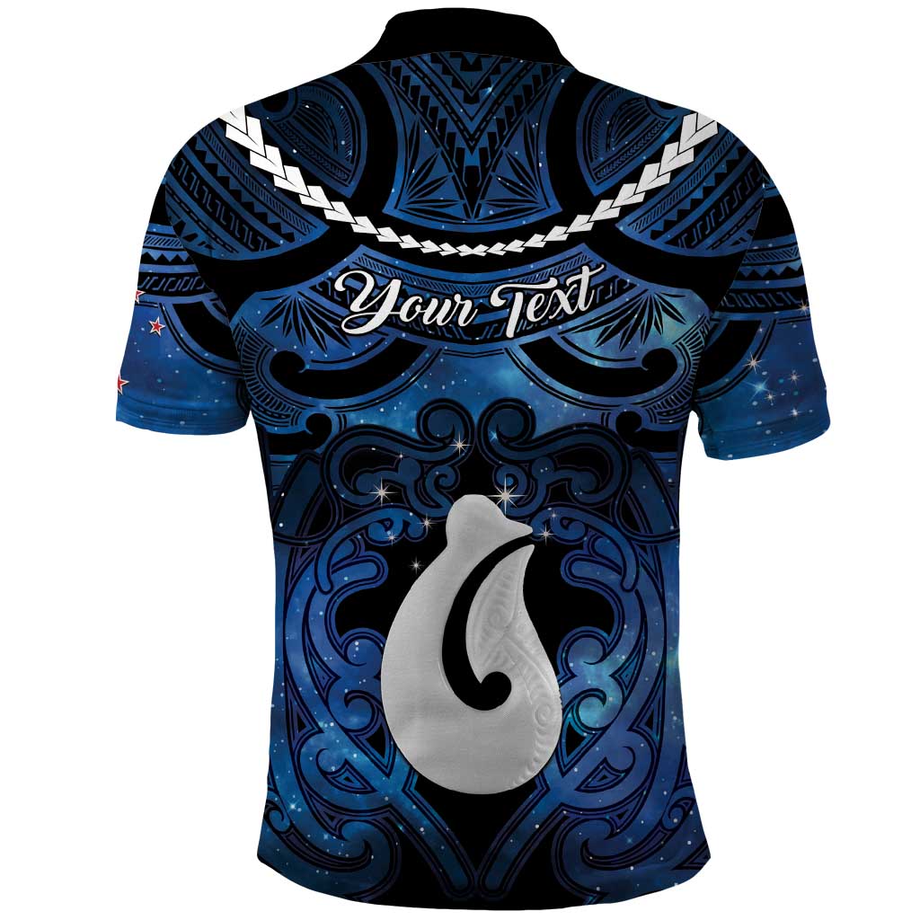 Personalized Maori Matariki Hei Matau Polo Shirt Maori Kowhaiwhai Pattern Galaxy LT01 - Polynesian Pride