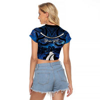 Personalized Maori Matariki Hei Matau Raglan Cropped T Shirt Maori Kowhaiwhai Pattern Galaxy LT01 - Polynesian Pride