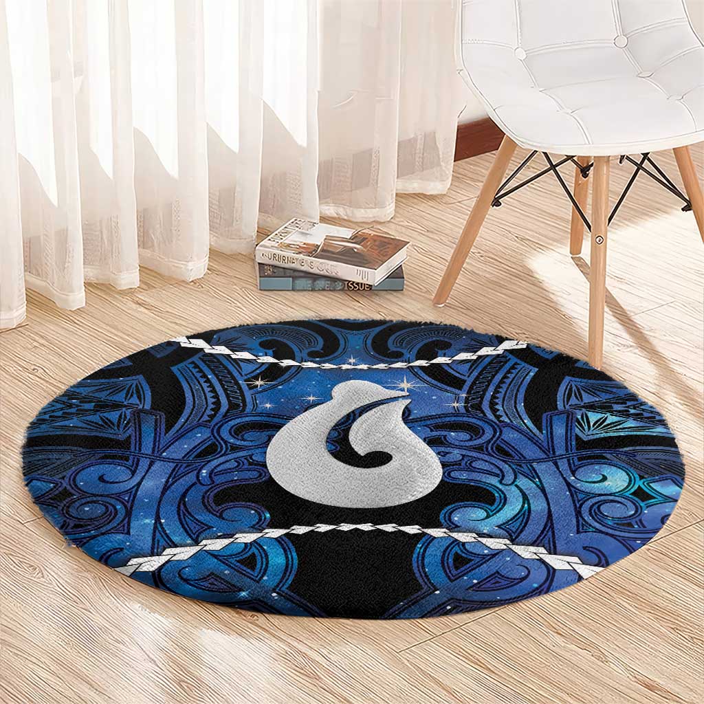 Maori Matariki Hei Matau Round Carpet Maori Kowhaiwhai Pattern Galaxy LT01 - Polynesian Pride