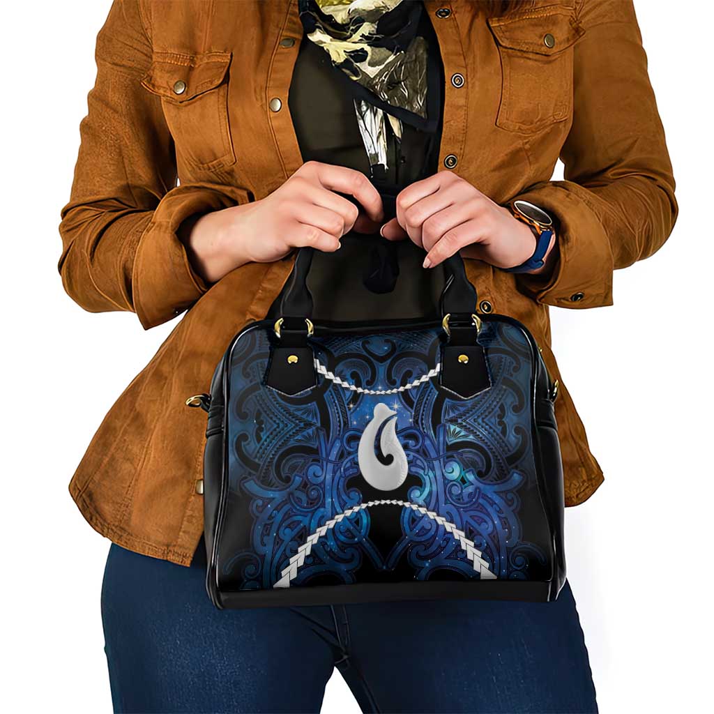 Maori Matariki Hei Matau Shoulder Handbag Maori Kowhaiwhai Pattern Galaxy LT01 - Polynesian Pride