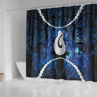 Maori Matariki Hei Matau Shower Curtain Maori Kowhaiwhai Pattern Galaxy LT01 - Polynesian Pride