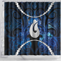 Maori Matariki Hei Matau Shower Curtain Maori Kowhaiwhai Pattern Galaxy LT01 - Polynesian Pride