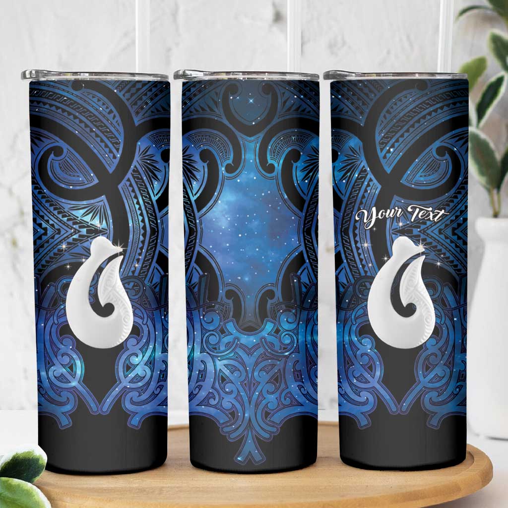 Personalized Maori Matariki Hei Matau Skinny Tumbler Maori Kowhaiwhai Pattern Galaxy LT01 - Polynesian Pride
