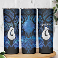 Personalized Maori Matariki Hei Matau Skinny Tumbler Maori Kowhaiwhai Pattern Galaxy LT01 - Polynesian Pride