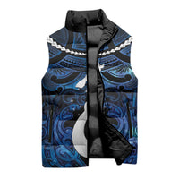 Personalized Maori Matariki Hei Matau Sleeveless Puffer Jacket Maori Kowhaiwhai Pattern Galaxy LT01 - Polynesian Pride