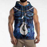 Personalized Maori Matariki Hei Matau Sleeveless Zip Hoodie Maori Kowhaiwhai Pattern Galaxy LT01 - Polynesian Pride