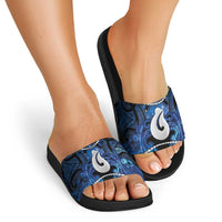 Maori Matariki Hei Matau Slide Sandals Maori Kowhaiwhai Pattern Galaxy