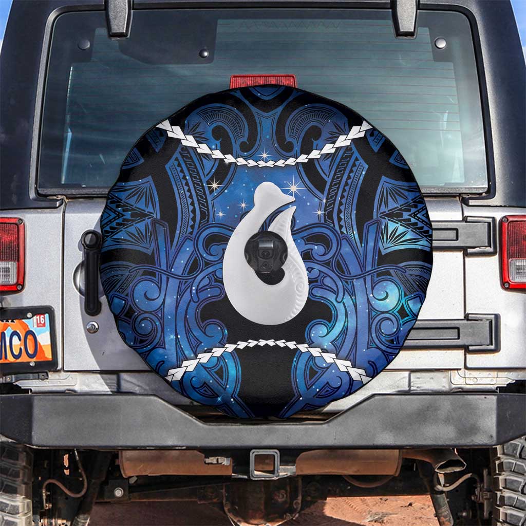 Maori Matariki Hei Matau Spare Tire Cover Maori Kowhaiwhai Pattern Galaxy LT01 Blue - Polynesian Pride